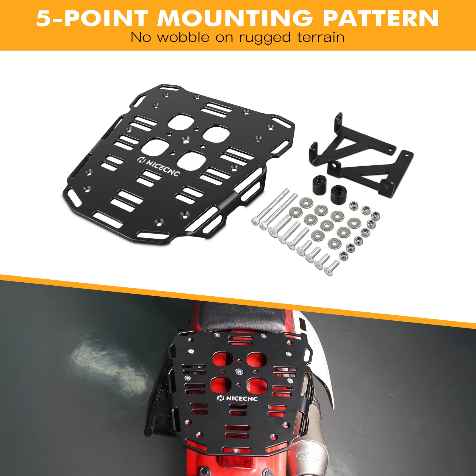 NICECNC For Honda XR650L XR 650 L 650L 1993-2025 Rear Luggage Rack Motorcycle Rack Kit CNC Aluminum Including Mounting Hardware
NICECNC For Honda XR650L XR 650 L 650L 1993-2025 Rear Luggage Rack Motorcycle Rack Kit CNC Aluminum Including Mounting Hardware