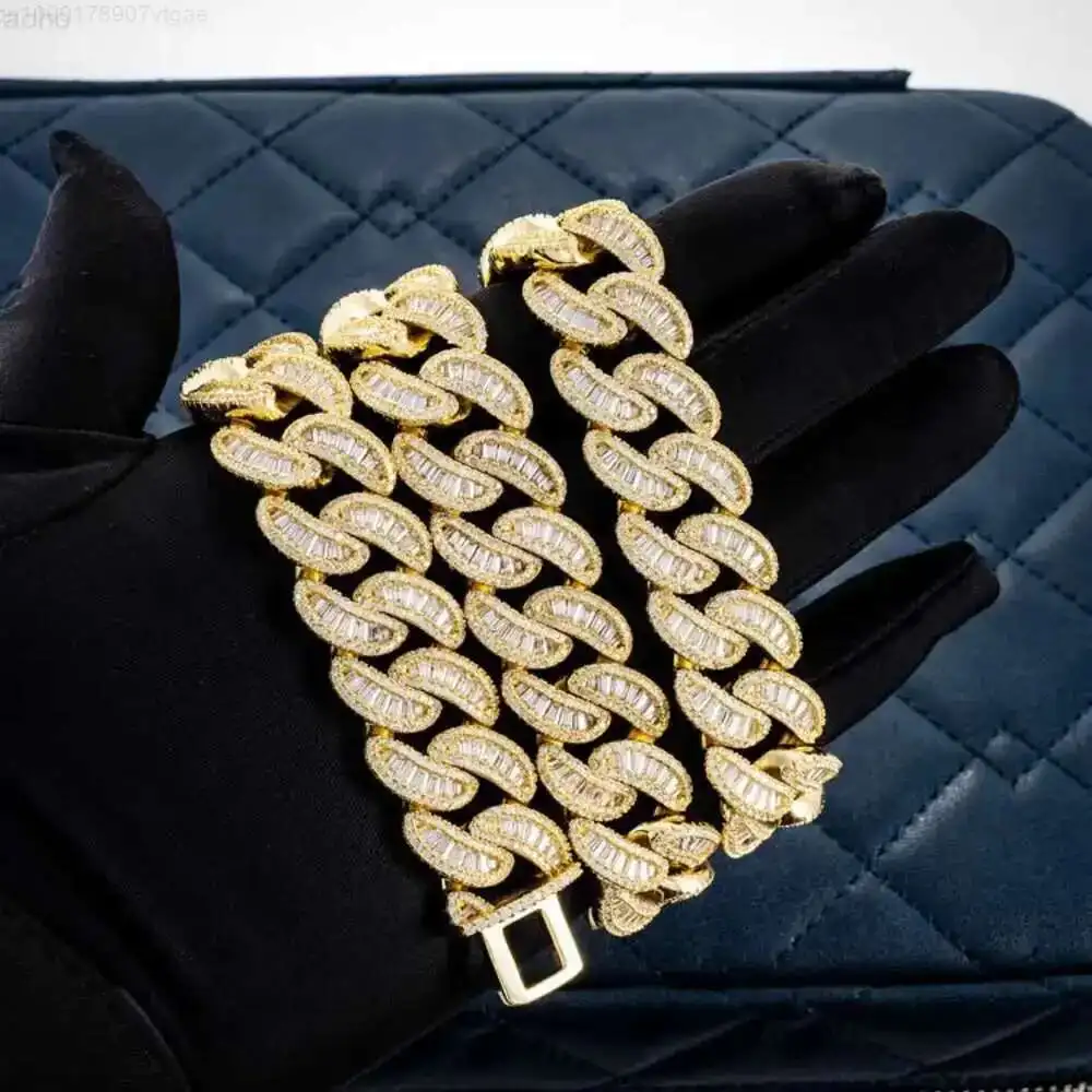 Custom 18mm Baguette Chain Cuban Moissanite 925 Silver Hip Hop Vvs Diamond Moissanite Baguette Cuban Link Chain
Custom 18mm Baguette Chain Cuban Moissanite 925 Silver Hip Hop Vvs Diamond Moissanite Baguette Cuban Link Chain