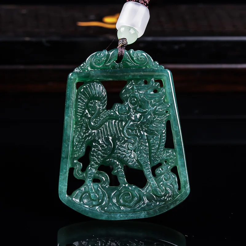 Real Natural Emerald Burmese Green Jade Kylin Pendant Jadeite Hand Woven Amulets Fashion Jewelry Gift for Women Men Certificate
Real Natural Emerald Burmese Green Jade Kylin Pendant Jadeite Hand Woven Amulets Fashion Jewelry Gift for Women Men Certificate
