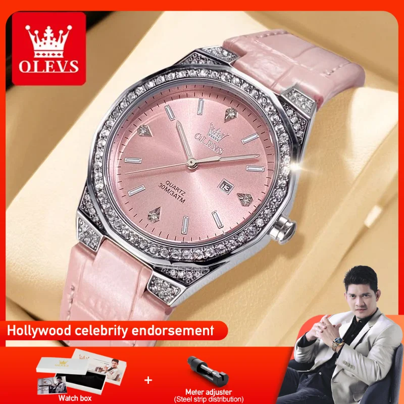 OLEVS 5606 Womens Watch Original Light Luxury Fashion Quartz Watch Diamond Bezel Reloj Waterproof Automatic Date Ladies Watch
OLEVS 5606 Womens Watch Original Light Luxury Fashion Quartz Watch Diamond Bezel Reloj Waterproof Automatic Date Ladies Watch