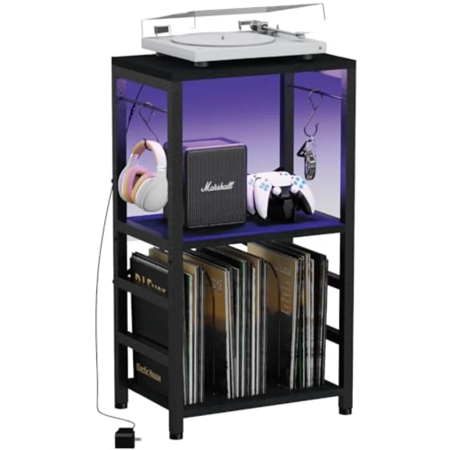 End Table with LED LightRecord Player Stand with Albums Storage Vinyl Records Storage Turntable Stand Side Table for Music Room
End Table with LED LightRecord Player Stand with Albums Storage Vinyl Records Storage Turntable Stand Side Table for Music Room