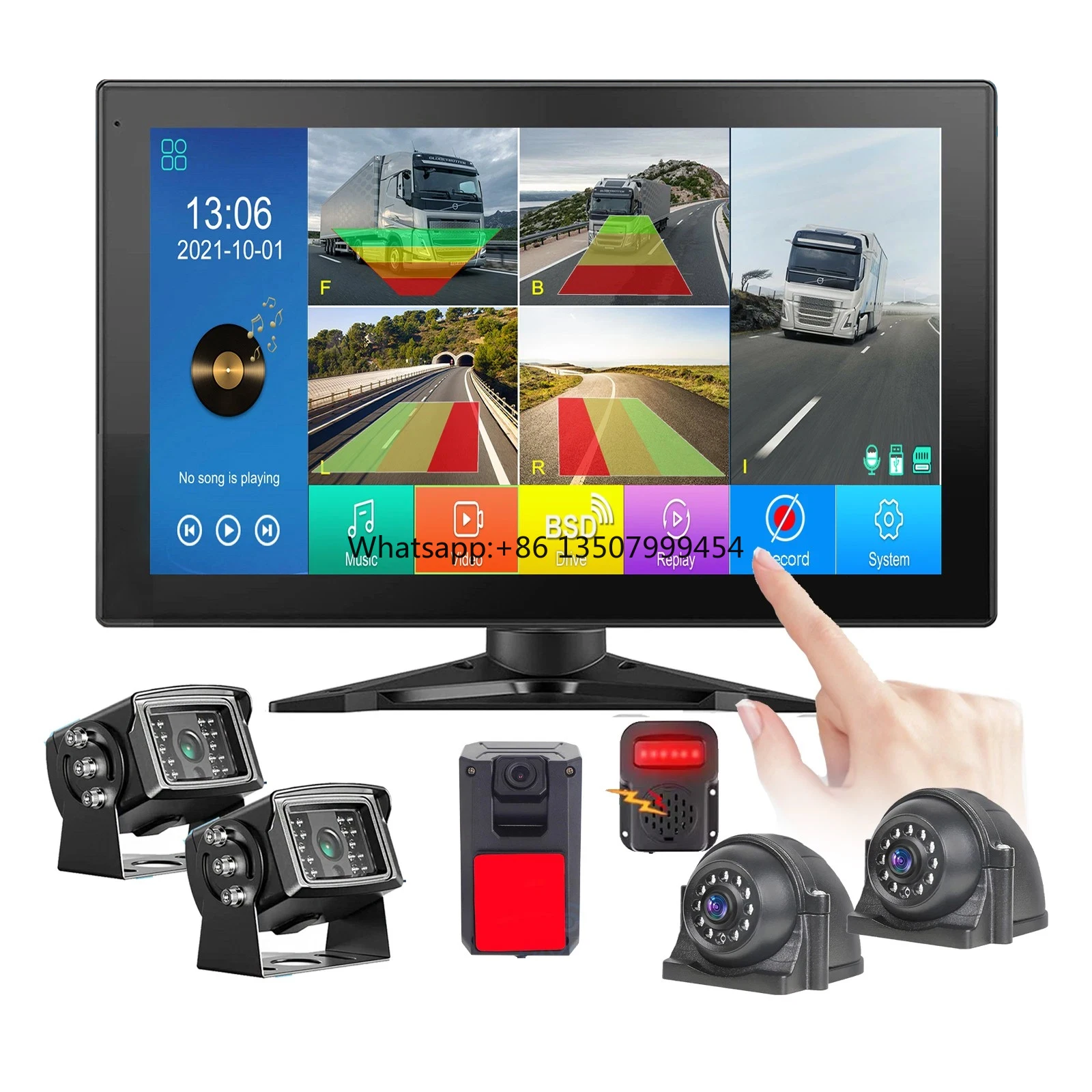 10.1" Touch Screen 5ch DVR Monitor 360 View AHD 1080P Front Sides Backup Camera BSD AI Detection for Caravan Truck Rvs Trailer
10.1" Touch Screen 5ch DVR Monitor 360 View AHD 1080P Front Sides Backup Camera BSD AI Detection for Caravan Truck Rvs Trailer