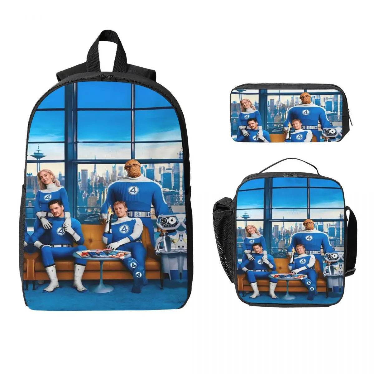 The Fantastic Four First Steps Accessories Backpack Set for Children Pencil Boxes Bookbag Sets with Lunch Box For School
The Fantastic Four First Steps Accessories Backpack Set for Children Pencil Boxes Bookbag Sets with Lunch Box For School