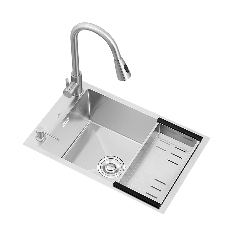 304 stainless steel side horizontal sink single tank thickened handmade home kitchen sink sink sink.
304 stainless steel side horizontal sink single tank thickened handmade home kitchen sink sink sink.