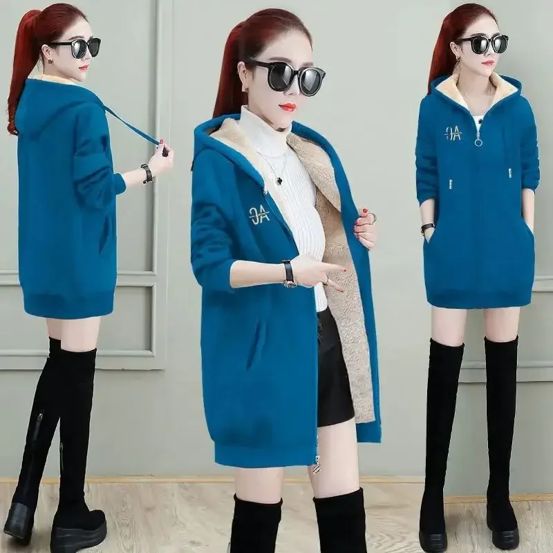 Women's Spring Autumn Mid Length Thick Tops 2025 New Cashmere Hoodie Loose Cardigan Hooded Warm Jacket Trendy Clothes for Women
Women's Spring Autumn Mid Length Thick Tops 2025 New Cashmere Hoodie Loose Cardigan Hooded Warm Jacket Trendy Clothes for Women