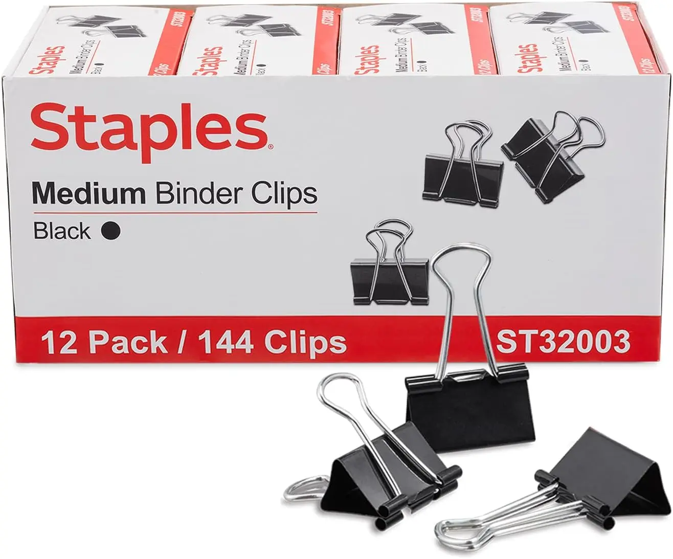 Medium Binder Clips, 0.63" Capacity, Black, 144 Pack for Office & School
Medium Binder Clips, 0.63" Capacity, Black, 144 Pack for Office & School