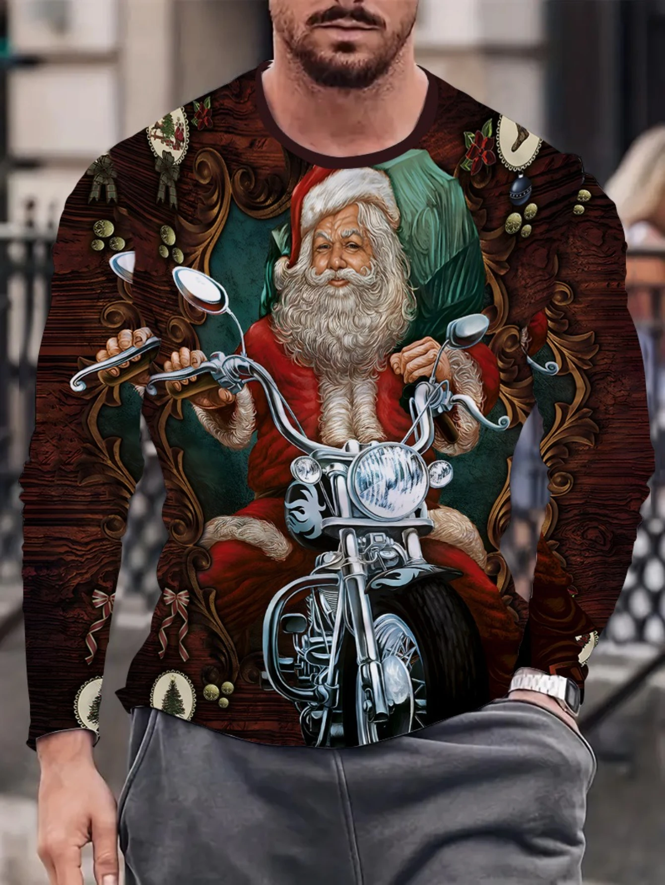 3D Santa Claus Motorcycle Print Men's T-Shirt New Year Gift X'mas Clothing Casual O-neck Long Sleeve Top Fashion Loose X'mas Tee
3D Santa Claus Motorcycle Print Men's T-Shirt New Year Gift X'mas Clothing Casual O-neck Long Sleeve Top Fashion Loose X'mas Tee