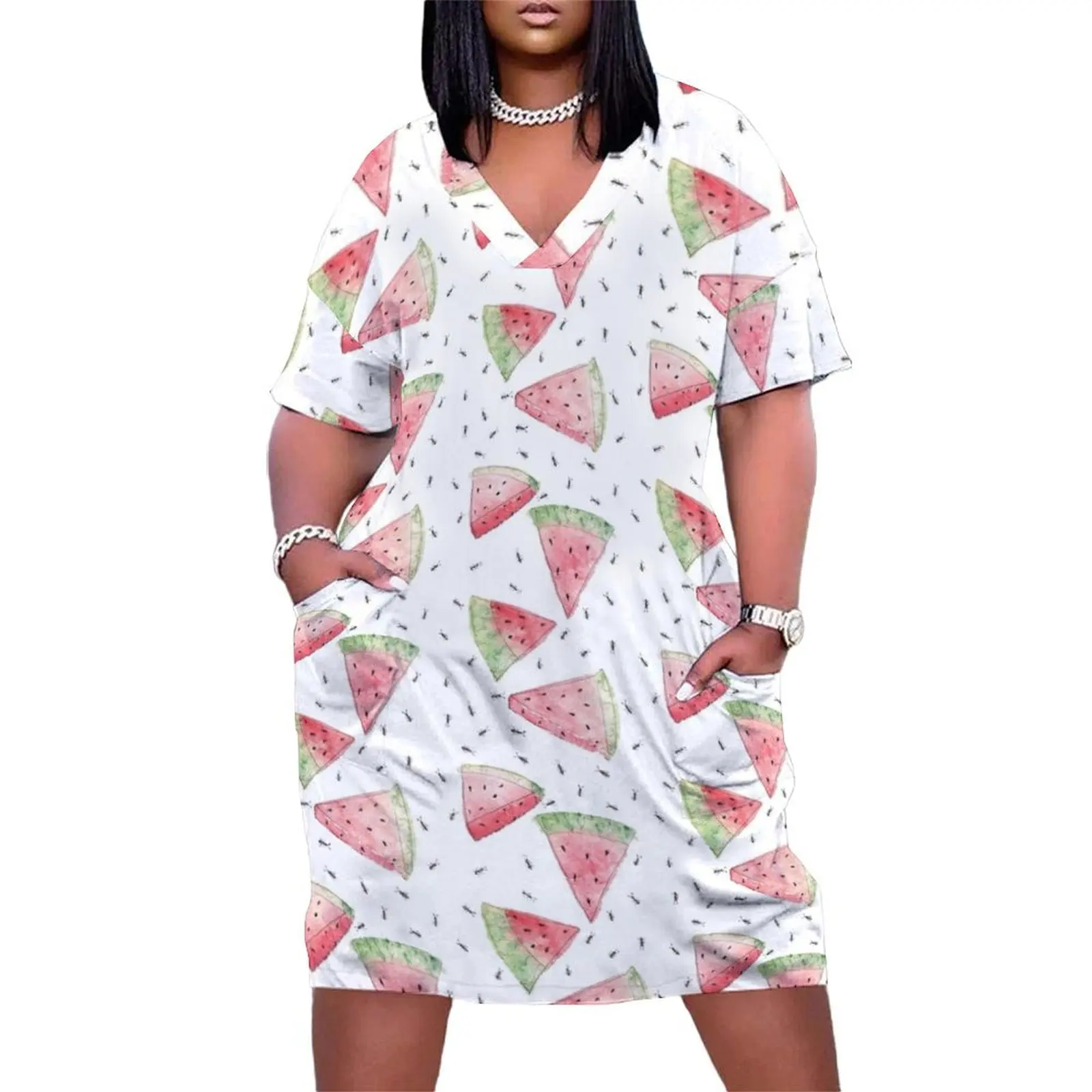 Picnic Thieves - Ants and Watermelon Loose Pocket Dress Female dress evening dress woman prom clothes
Picnic Thieves - Ants and Watermelon Loose Pocket Dress Female dress evening dress woman prom clothes