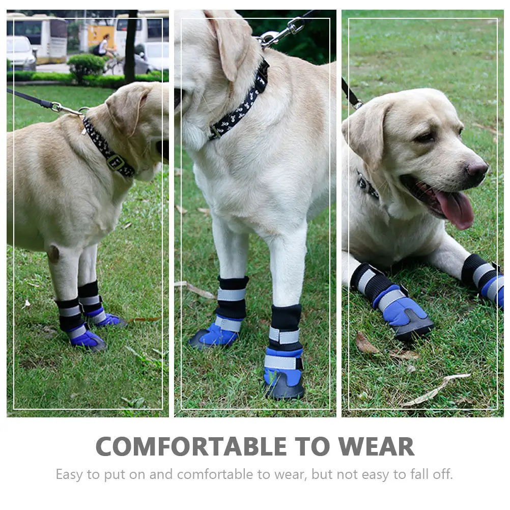 Комплект из 4 пар зимних сапог для собак: длинные, нескользящие, водонепроницаемые, для улицы, теплые, для защиты лап от снега
Комплект из 4 пар зимних сапог для собак: длинные, нескользящие, водонепроницаемые, для улицы, теплые, для защиты лап от снега