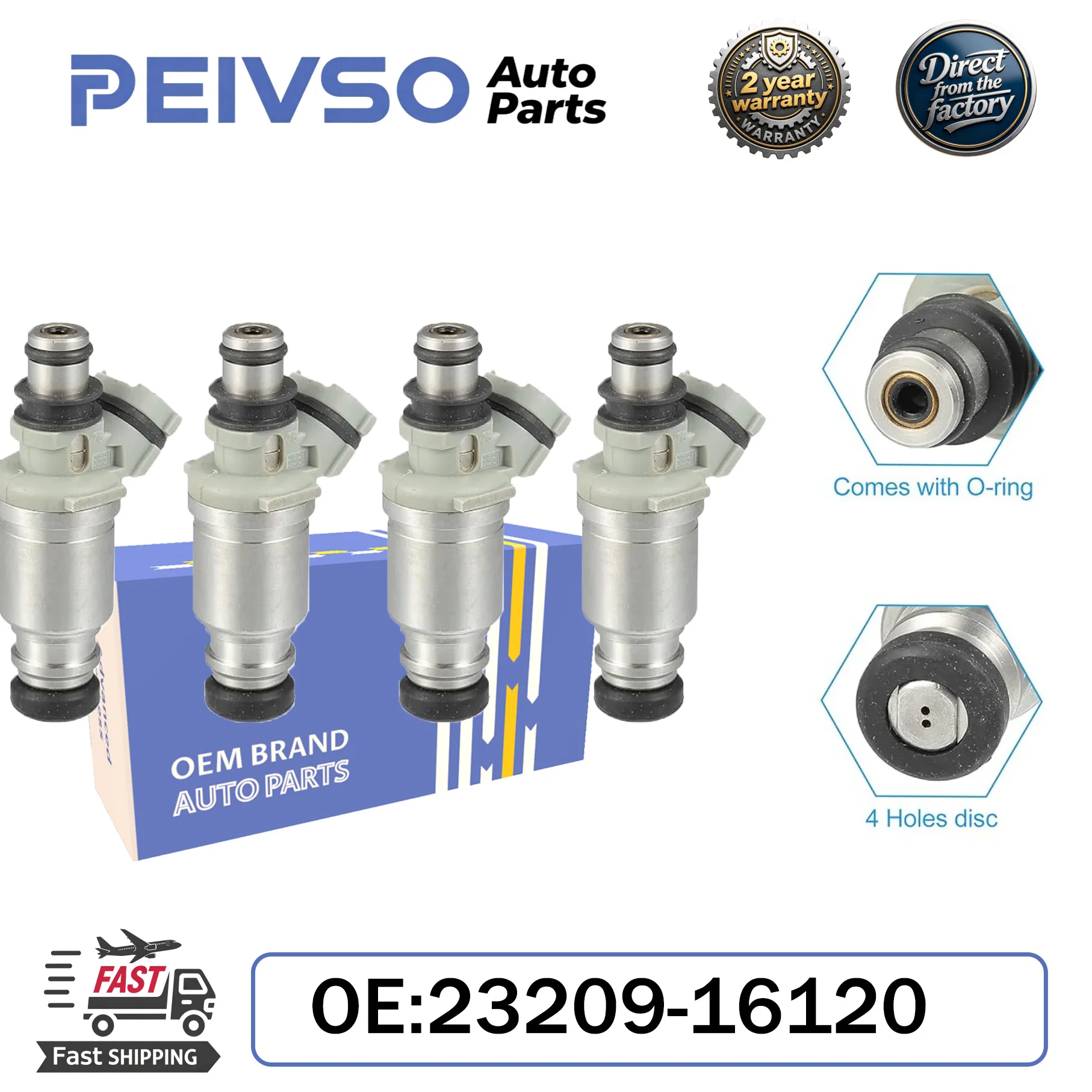 PEIVSO 23250-16120 23209-16120 4PCS Fuel Injectors for Toyota Celica Corolla Geo Prizm 1.6 Flow matched 2325016120
PEIVSO 23250-16120 23209-16120 4PCS Fuel Injectors for Toyota Celica Corolla Geo Prizm 1.6 Flow matched 2325016120