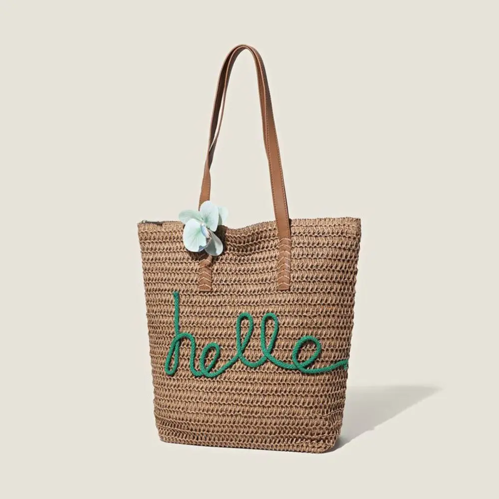 Sweet Large Capacity Weave Tote Bag Letter Fashion Bohemian Shoulder Bag Simple Shopping Bag Summer Beach Straw Handbag Women
Sweet Large Capacity Weave Tote Bag Letter Fashion Bohemian Shoulder Bag Simple Shopping Bag Summer Beach Straw Handbag Women