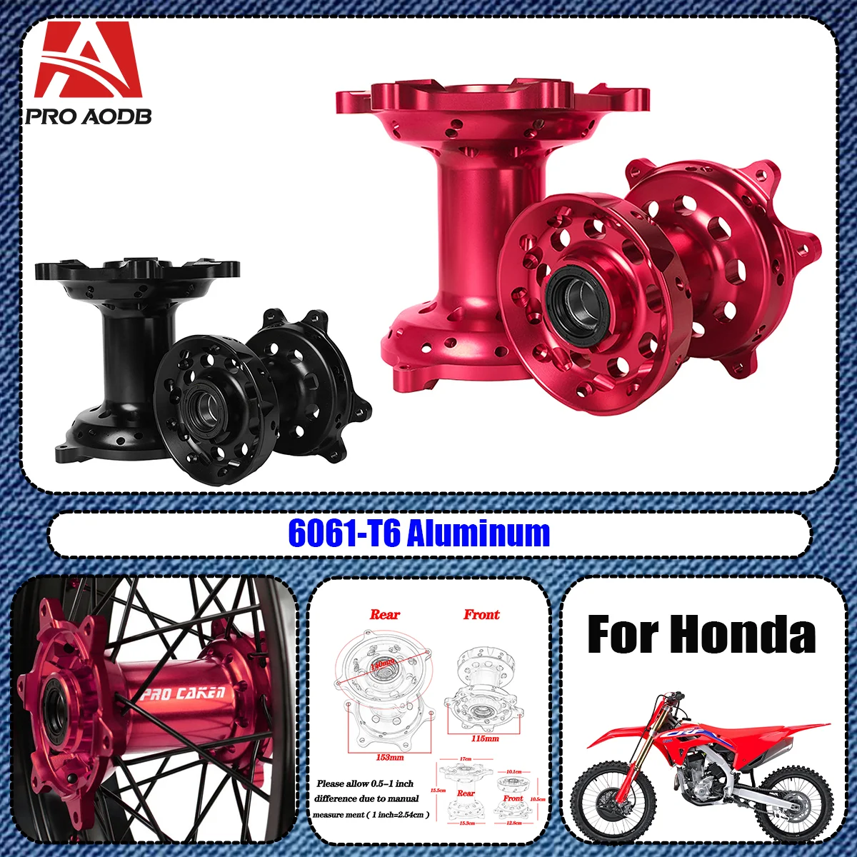 Motorcycle Accessories 32/36 Holes Front Rear Wheel Hub CNC Aluminum Billet For HONDA CRF250R CRF450R CR125 CR250 CRF250X CRF450
Motorcycle Accessories 32/36 Holes Front Rear Wheel Hub CNC Aluminum Billet For HONDA CRF250R CRF450R CR125 CR250 CRF250X CRF450