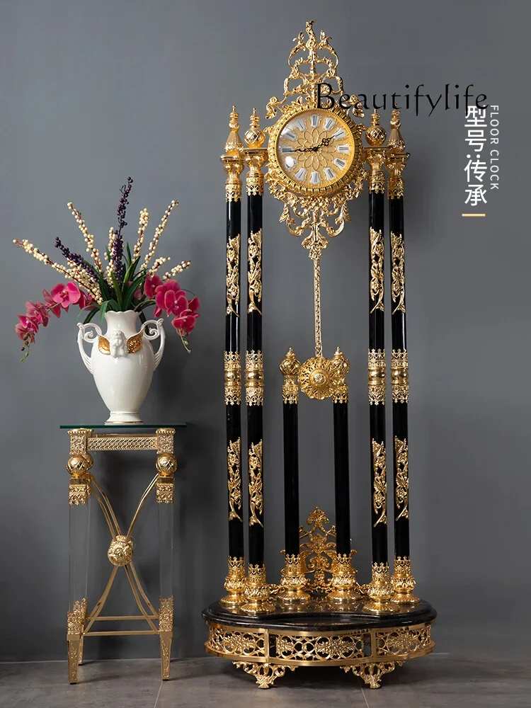 Quartz movement living room black crystal copper luxury floor clock European luxury vertical Seiko vertical clock
Quartz movement living room black crystal copper luxury floor clock European luxury vertical Seiko vertical clock