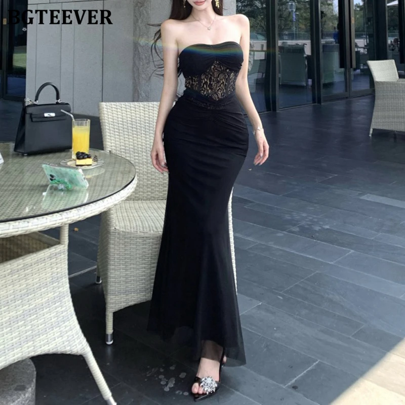 BGTEEVER Elegant Slim Waist Ladies Strapless Patchwork Bodycon Dress Spring Summer Fashion Women Sleeveless Package Hip Dress
BGTEEVER Elegant Slim Waist Ladies Strapless Patchwork Bodycon Dress Spring Summer Fashion Women Sleeveless Package Hip Dress