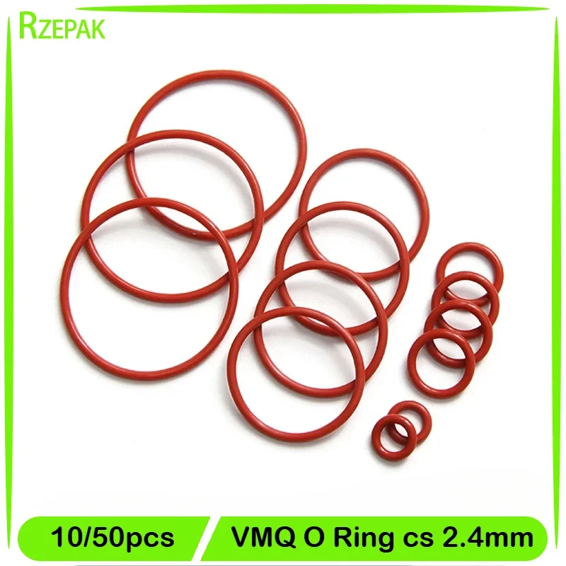 10/50pcs VMQ O Ring Gasket Thickness CS 2.4mm OD 6 ~ 100mm Red Waterproof Washer Round O Shape Silicone Ring Food Grade
10/50pcs VMQ O Ring Gasket Thickness CS 2.4mm OD 6 ~ 100mm Red Waterproof Washer Round O Shape Silicone Ring Food Grade