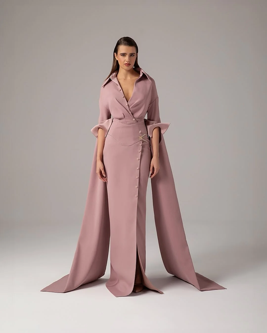 Customized Temperament V-Neck Jersey Half Sleeves Evening Dresses Elegant Straight Floor Length Celebrity Gowns Vestido De Noche
Customized Temperament V-Neck Jersey Half Sleeves Evening Dresses Elegant Straight Floor Length Celebrity Gowns Vestido De Noche