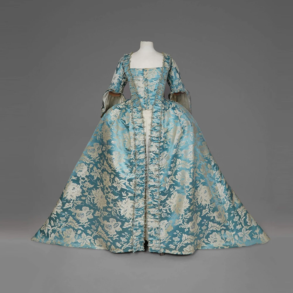 1770s Robe a la Francaise Tudor Regency Royal Court Queen Sack Back Bustle Dress Victorian Colonial Civil War Gorgeous Ball Gown
1770s Robe a la Francaise Tudor Regency Royal Court Queen Sack Back Bustle Dress Victorian Colonial Civil War Gorgeous Ball Gown