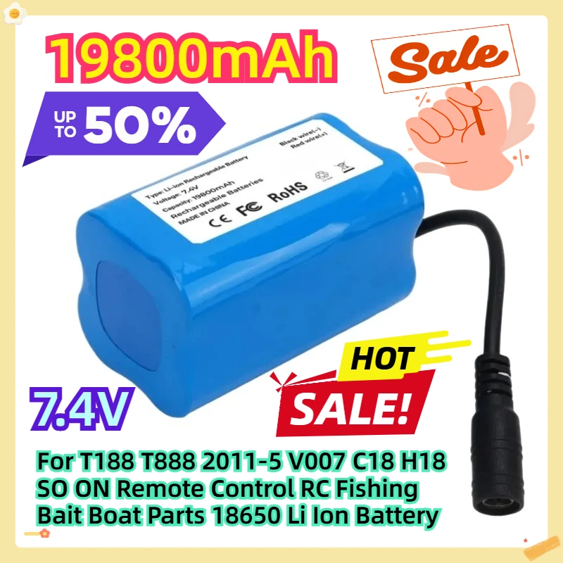For T188 T888 2011-5 V007 C18 H18 SO ON Remote Control RC Fishing Bait Boat Parts 18650 Li Ion Battery 7.4V 19800mAh
For T188 T888 2011-5 V007 C18 H18 SO ON Remote Control RC Fishing Bait Boat Parts 18650 Li Ion Battery 7.4V 19800mAh
