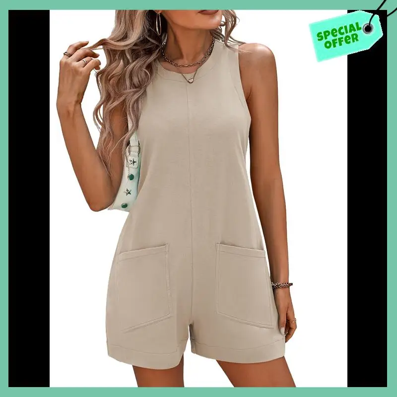 Sturdy Womens Casual Rompers Overalls Shorts Summer Sleeveless Jumpsuits For Women Casual Shorts With Pockets
Sturdy Womens Casual Rompers Overalls Shorts Summer Sleeveless Jumpsuits For Women Casual Shorts With Pockets