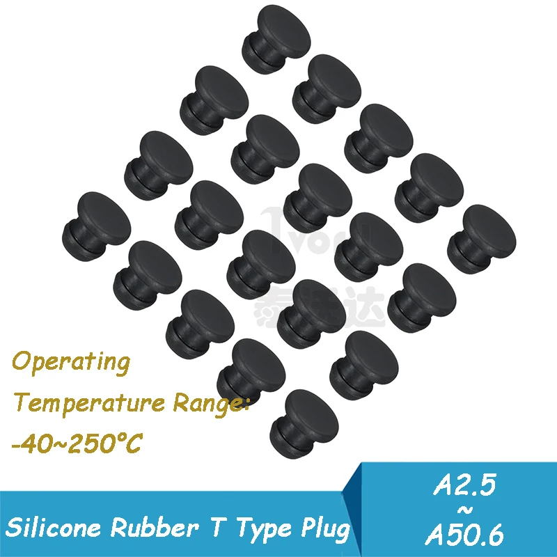 2.5 3 3.5 4-50.6mm Black Conical Snap-on Silicone Rubber T Type Plug Blanking End Caps Tube Inserts Bung Proof High Temperature
2.5 3 3.5 4-50.6mm Black Conical Snap-on Silicone Rubber T Type Plug Blanking End Caps Tube Inserts Bung Proof High Temperature