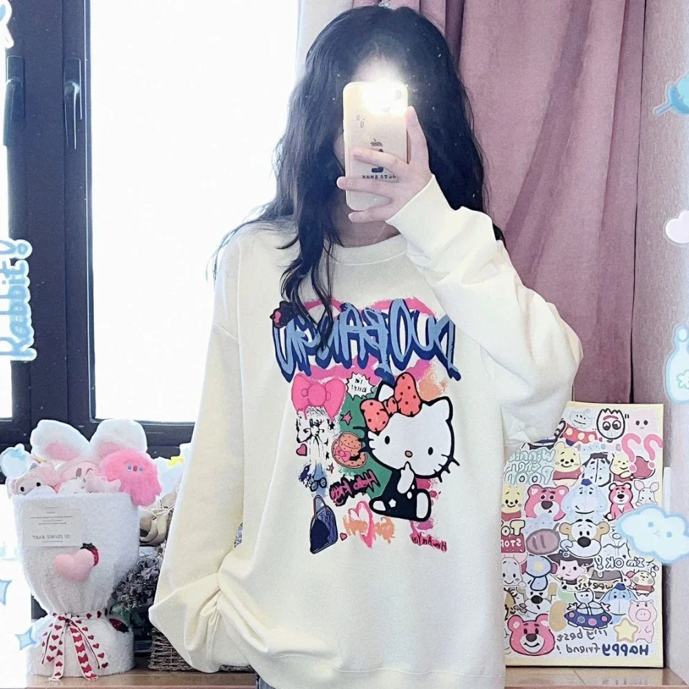 Miniso Hello Kitty T-shirt with Cute Print Y2k Pure Cotton Pullover for Spring Autumn Style Loose Pure Cotton Long Sleeved Shirt
Miniso Hello Kitty T-shirt with Cute Print Y2k Pure Cotton Pullover for Spring Autumn Style Loose Pure Cotton Long Sleeved Shirt