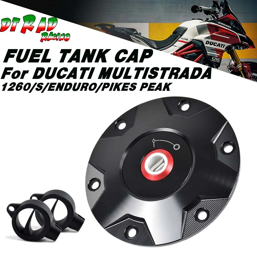 For DUCATI MULTISTRADA 1260/S/PIKES PEAK 2018-2020 With Key Quick Locking CNC Fuel Tank Cap Gas Cover Motorcycle Modified Parts
For DUCATI MULTISTRADA 1260/S/PIKES PEAK 2018-2020 With Key Quick Locking CNC Fuel Tank Cap Gas Cover Motorcycle Modified Parts