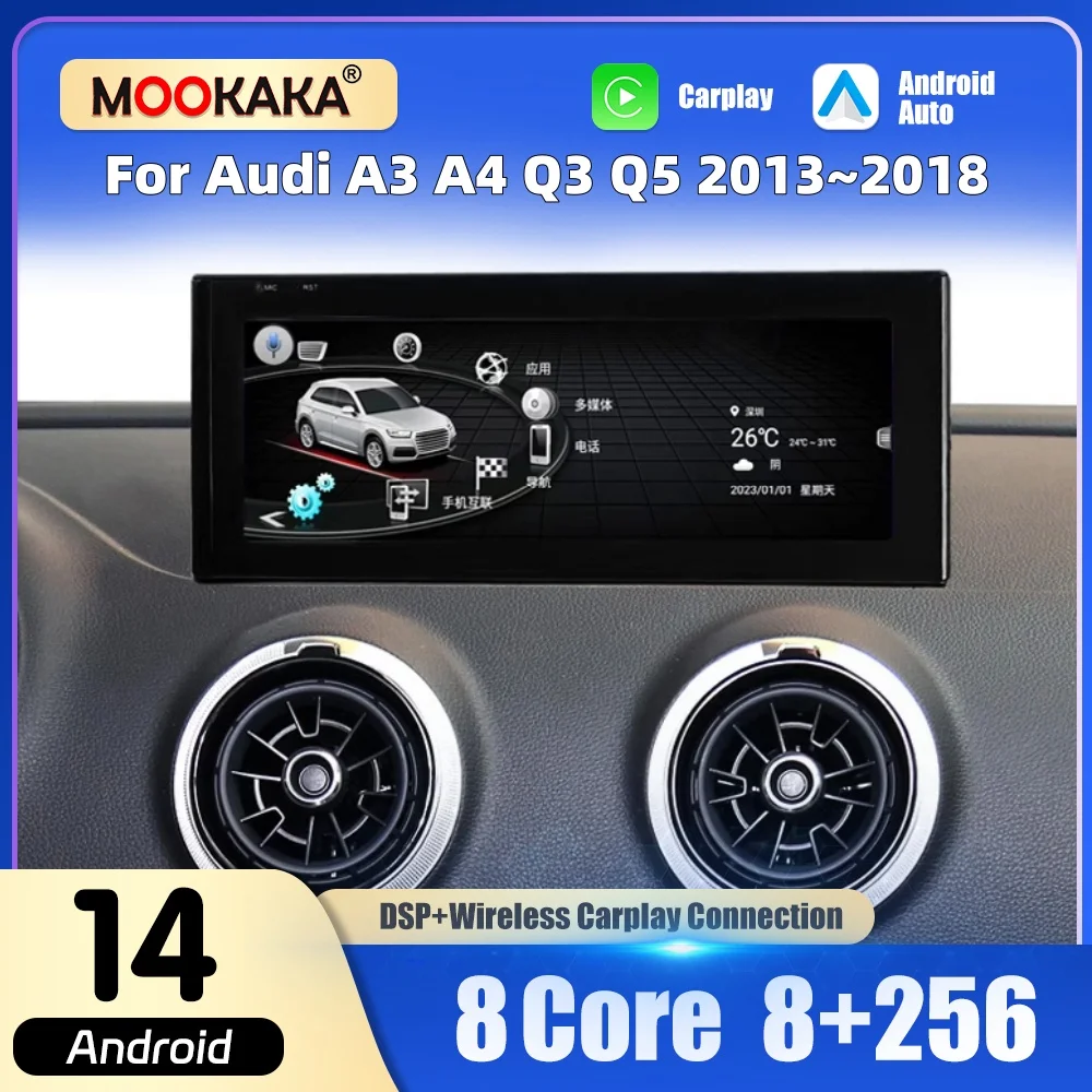 10.25'' Screen Carplay Android 14 For Audi A3 A4 Q3 Q5 2013~2018 Car Radio Stereo Multimedia Player GPS Navigation Head Unit
10.25'' Screen Carplay Android 14 For Audi A3 A4 Q3 Q5 2013~2018 Car Radio Stereo Multimedia Player GPS Navigation Head Unit