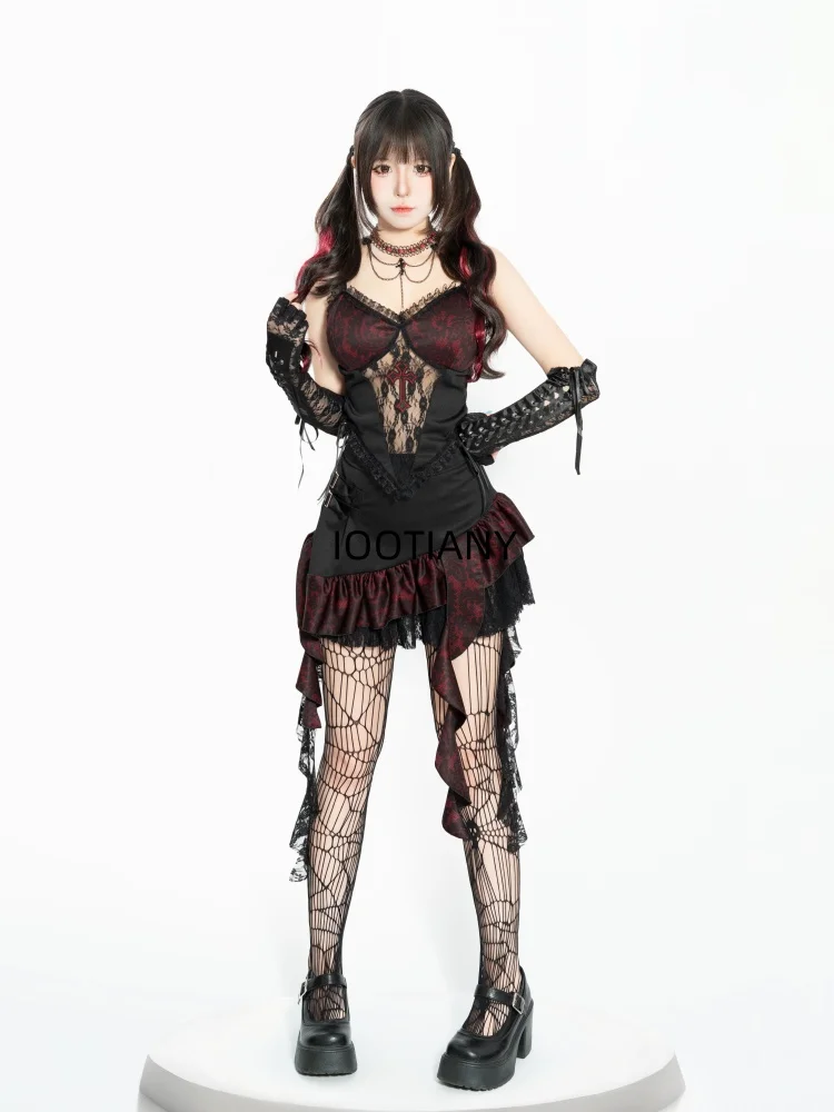 Halloween Fashion Sexy Girl Black Cross Suspender Top Irregular Skirt Hem Dance Performance Fancy Dress Sister Costume New 2025
Halloween Fashion Sexy Girl Black Cross Suspender Top Irregular Skirt Hem Dance Performance Fancy Dress Sister Costume New 2025