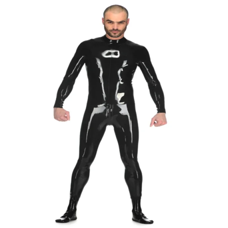 Men's Latex Bodysuit Tight Jumpsuit Rubber Catsuit Clothing with Back Crotch Zip with Socks
Men's Latex Bodysuit Tight Jumpsuit Rubber Catsuit Clothing with Back Crotch Zip with Socks