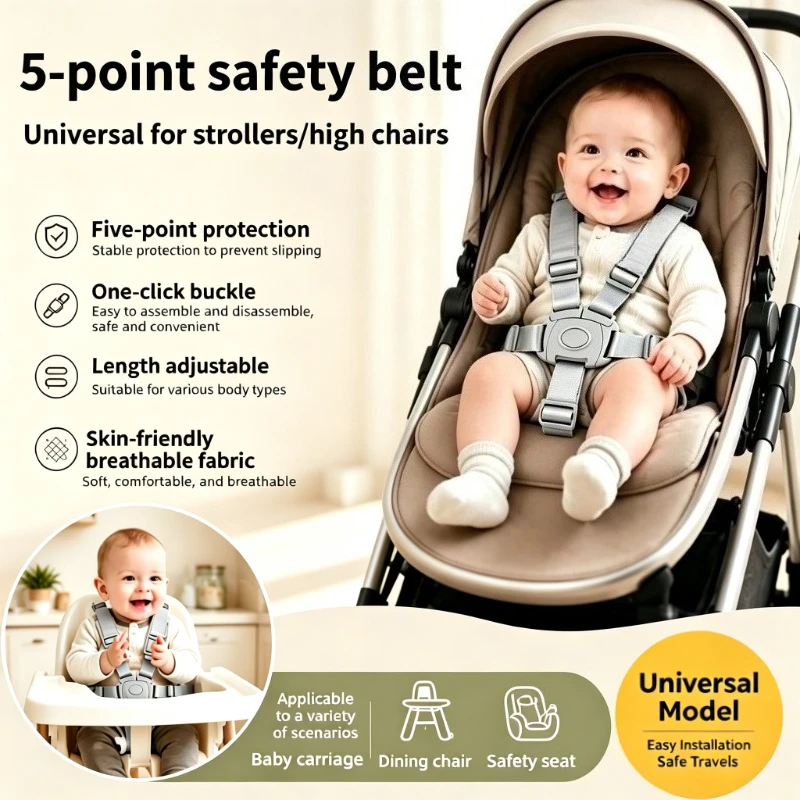 IMBABY Universal Baby 5 Point Safety Harness High Chair Belt Strap for Kids Stroller Buggy Infant Dining Seat Replacement Belts
IMBABY Universal Baby 5 Point Safety Harness High Chair Belt Strap for Kids Stroller Buggy Infant Dining Seat Replacement Belts