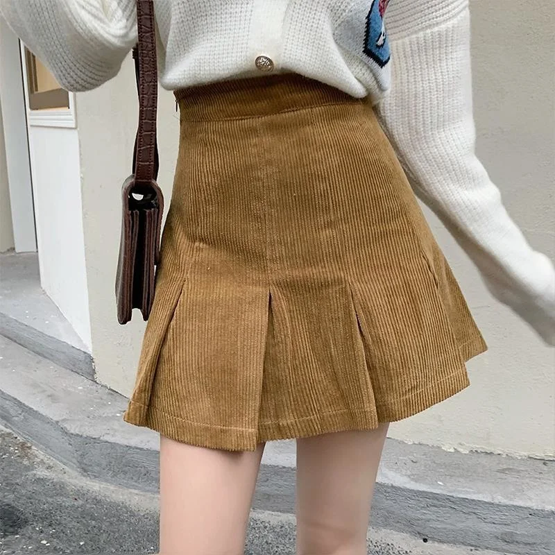 Corduroy 2023 New Design Pleated Style Retro High Waist Thin A-line Short Faldas Fashion Clothes for Women Skirts
Corduroy 2023 New Design Pleated Style Retro High Waist Thin A-line Short Faldas Fashion Clothes for Women Skirts
