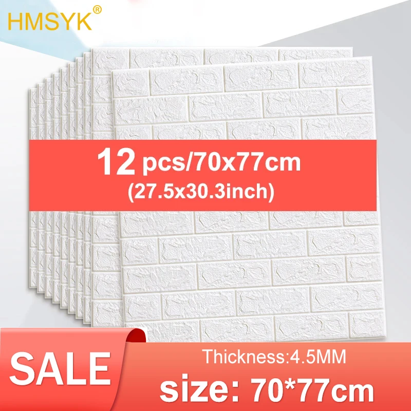 12PCS Self Adhesive 3D Foam Wallpaper Waterproof Brick Wall Panel Living Room Brick Stickers Bedroom Kid Brick Papers Home Decor
12PCS Self Adhesive 3D Foam Wallpaper Waterproof Brick Wall Panel Living Room Brick Stickers Bedroom Kid Brick Papers Home Decor