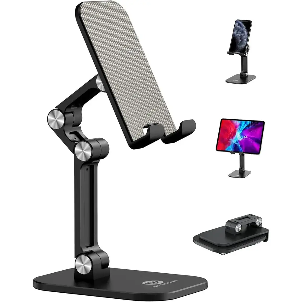 Universal Adjustable Height and Angle Folding Cell Phone Stand for 4.7-13 Devices, Black
Universal Adjustable Height and Angle Folding Cell Phone Stand for 4.7-13 Devices, Black