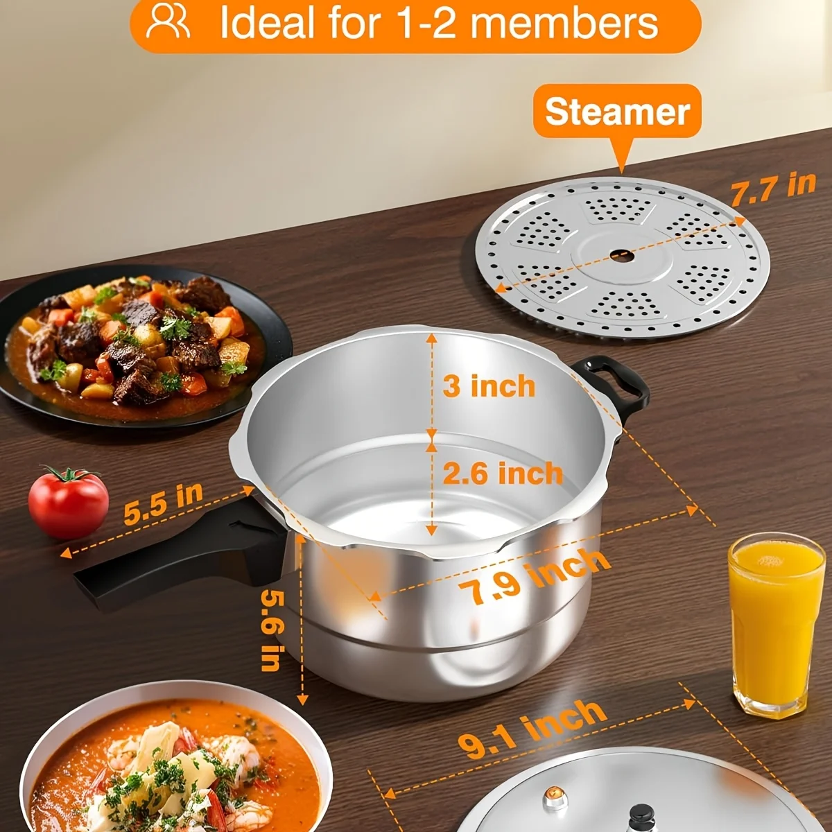 WantJoin 4QT Pressure Cooker W/Release Valve & Multiple Protective Devices, Pressure Canner Compatible with Gas & Induction Cooker, Canner Rack Included
WantJoin 4QT Pressure Cooker W/Release Valve & Multiple Protective Devices, Pressure Canner Compatible with Gas & Induction Cooker, Canner Rack Included