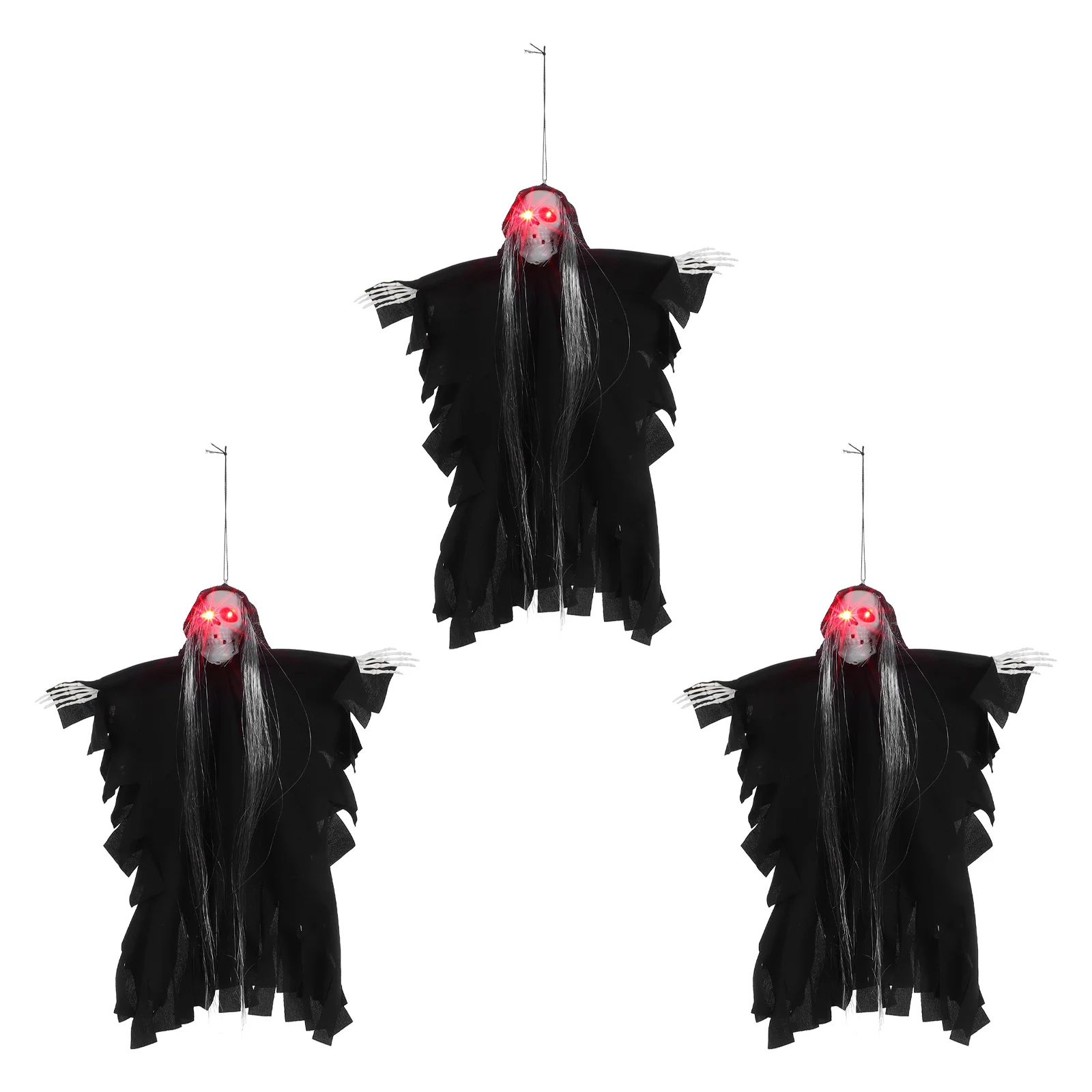 3pcs Halloween Hanging Ghost Decorations Sound Activated Glowing Eyes Spooky Long Hair For Haunted House Outdoor Yard
3pcs Halloween Hanging Ghost Decorations Sound Activated Glowing Eyes Spooky Long Hair For Haunted House Outdoor Yard