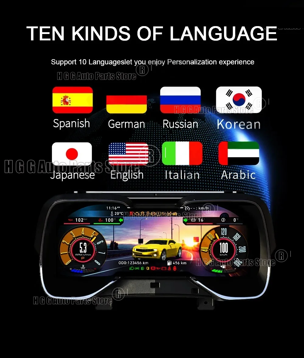 HJ For Chevrolet Camaro 2010-2015 Dashboard Instrument Car Digital Cluster Speedometer Virtual Cockpit panel center
HJ For Chevrolet Camaro 2010-2015 Dashboard Instrument Car Digital Cluster Speedometer Virtual Cockpit panel center