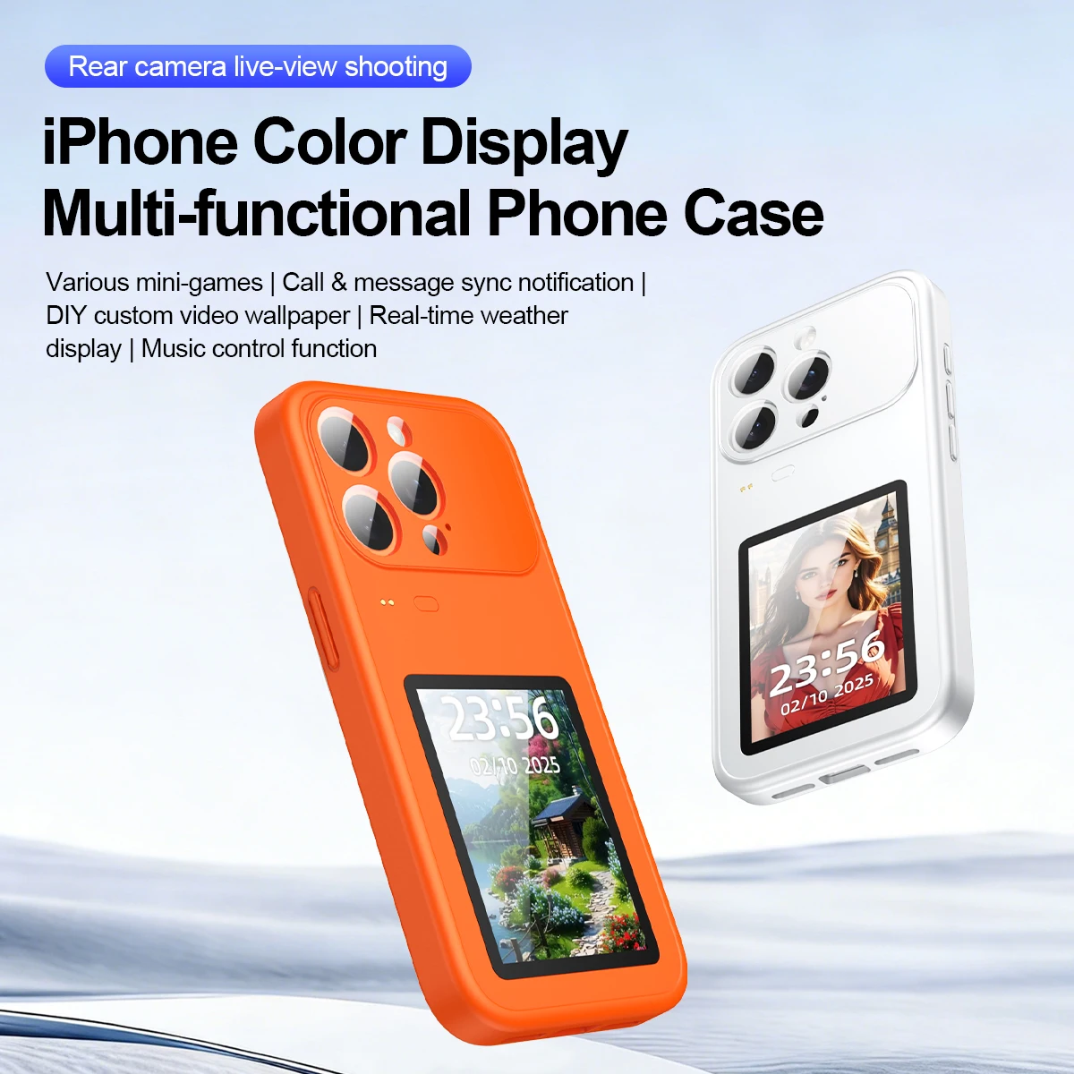 Dynamic Phone Case, Photo Transfer, Video Playback, Touch Screen, Multifunctional Bluetooth Cover for iPhone 14 15 16 17 Pro Max
Dynamic Phone Case, Photo Transfer, Video Playback, Touch Screen, Multifunctional Bluetooth Cover for iPhone 14 15 16 17 Pro Max