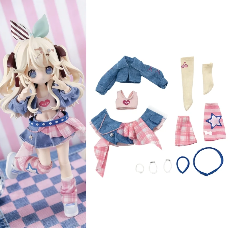 Комплект одежды для куклы BJD 1/12: милая юбка-ковбойка, жилет, гетры, матросский костюм, юбка в клетку для тела BJD 1/12.
Комплект одежды для куклы BJD 1/12: милая юбка-ковбойка, жилет, гетры, матросский костюм, юбка в клетку для тела BJD 1/12.