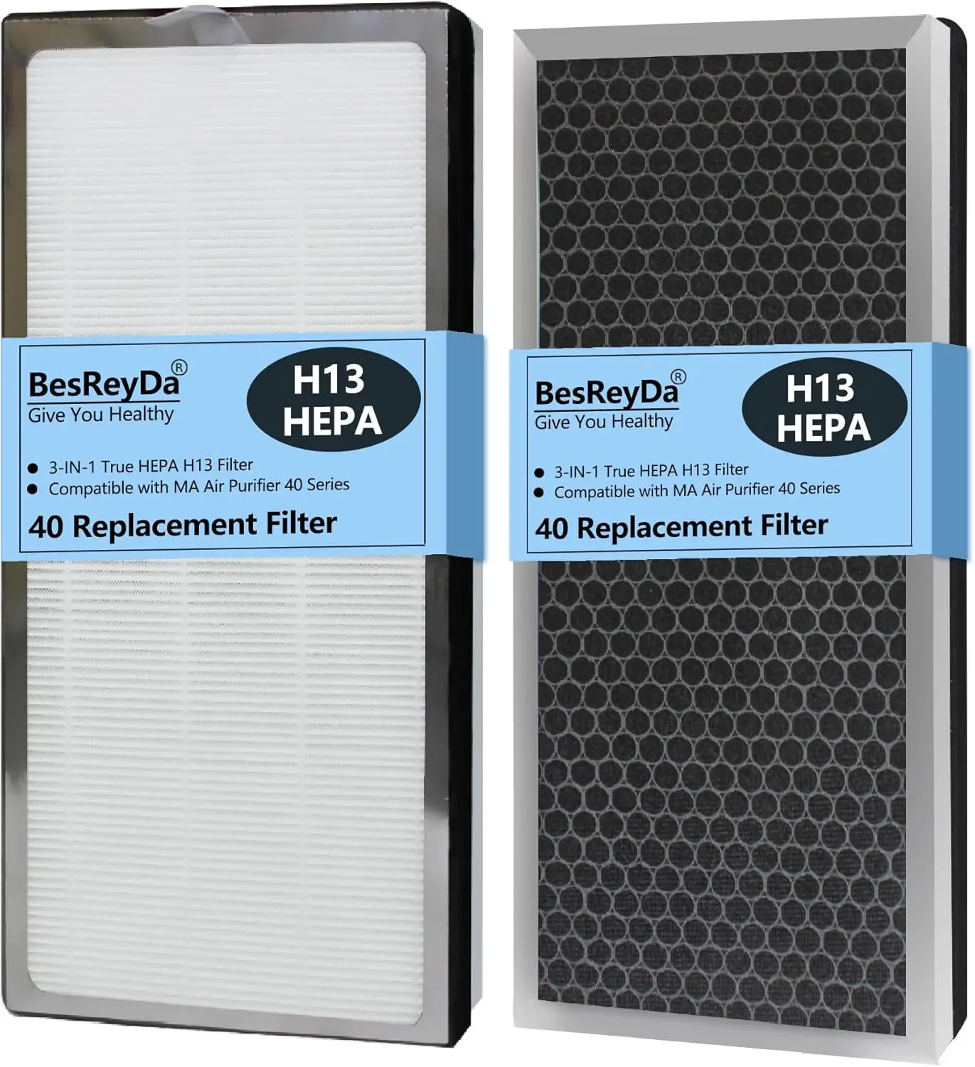 40 Replacement Filter Compatible with MA Air Purifier 40 Series, 3-IN-1 True HEPA 13 Filtration, Fine Pre-Filter and Activate
40 Replacement Filter Compatible with MA Air Purifier 40 Series, 3-IN-1 True HEPA 13 Filtration, Fine Pre-Filter and Activate