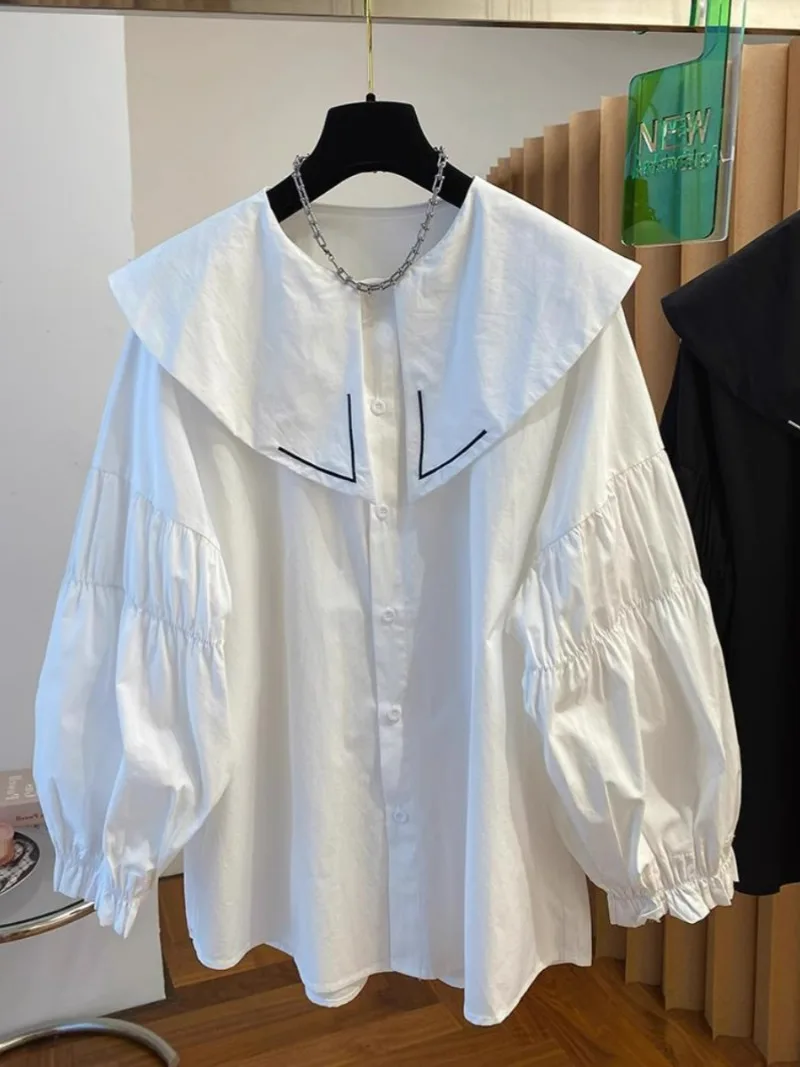 Blusas Mujer De Moda 2024 Spring Autumn New Turn Down Collar Lantern Sleeve Shirts Single-breasted Loose Vintage Women Blouses
Blusas Mujer De Moda 2024 Spring Autumn New Turn Down Collar Lantern Sleeve Shirts Single-breasted Loose Vintage Women Blouses