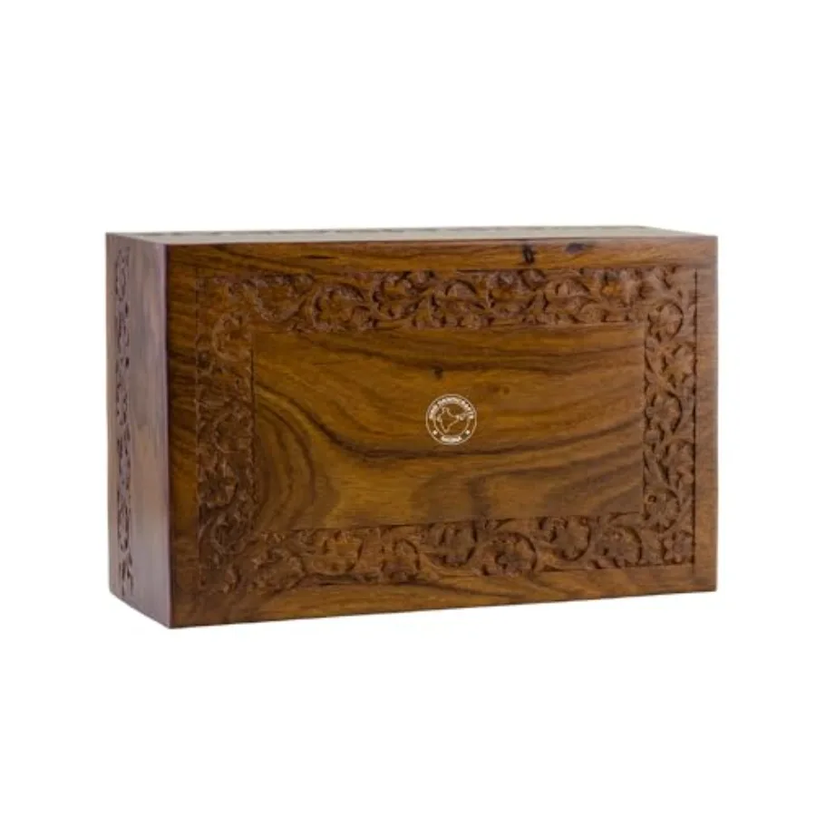 Wooden Cremation Urn for Human Ashes Adult Handcrafted Rosewood Funeral Urn Box with Floral Carving Large 260 Cu in Memorial Ur
Wooden Cremation Urn for Human Ashes Adult Handcrafted Rosewood Funeral Urn Box with Floral Carving Large 260 Cu in Memorial Ur