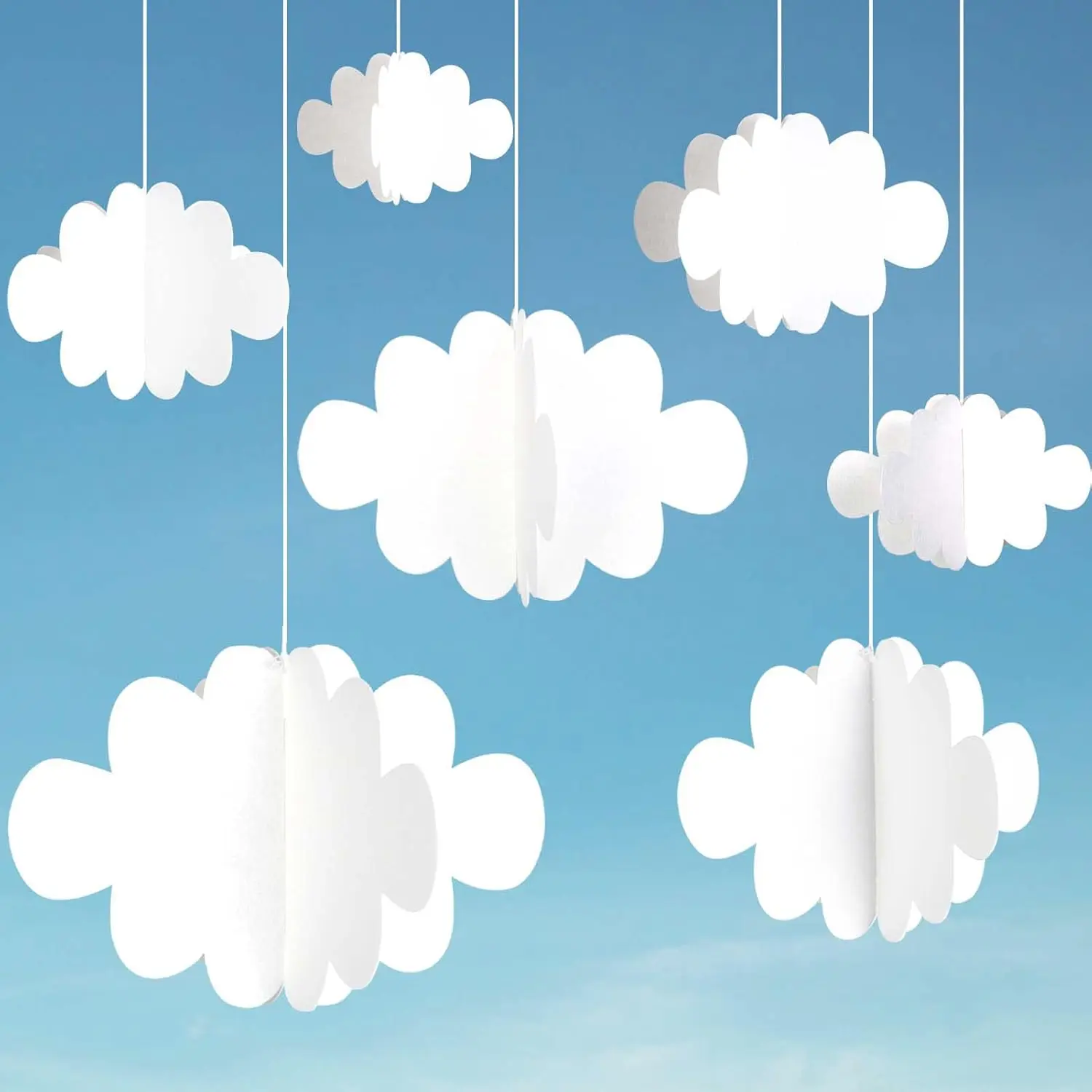 10 Pcs 3D Hanging Cloud Decorations - White Felt Clouds for Ceiling, Party, Wedding, Nursery, Baby Shower
10 Pcs 3D Hanging Cloud Decorations - White Felt Clouds for Ceiling, Party, Wedding, Nursery, Baby Shower