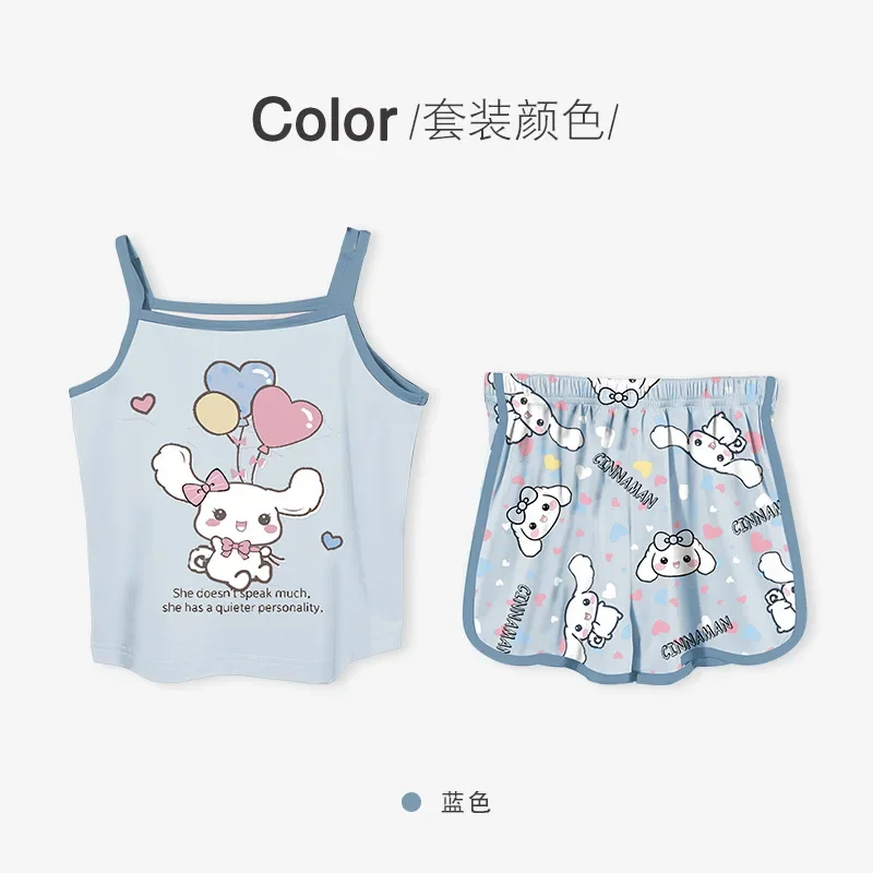 Kawaii Sanrioed Anime Melody Cinnamoroll Kuromi, пижама для девочек, детская летняя одежда для сна без рукавов, детская одежда, подарки
Kawaii Sanrioed Anime Melody Cinnamoroll Kuromi, пижама для девочек, детская летняя одежда для сна без рукавов, детская одежда, подарки