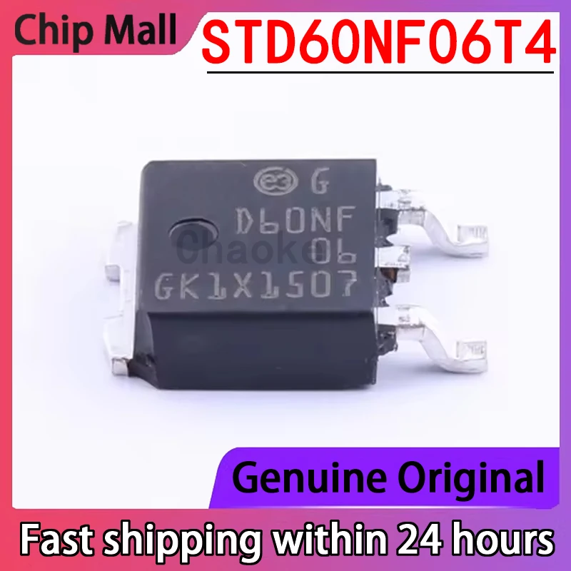 5PCS New Original STD60NF06T4 D60NF06 Package TO-252-2 Field-effect Transistor (MOSFET)
5PCS New Original STD60NF06T4 D60NF06 Package TO-252-2 Field-effect Transistor (MOSFET)