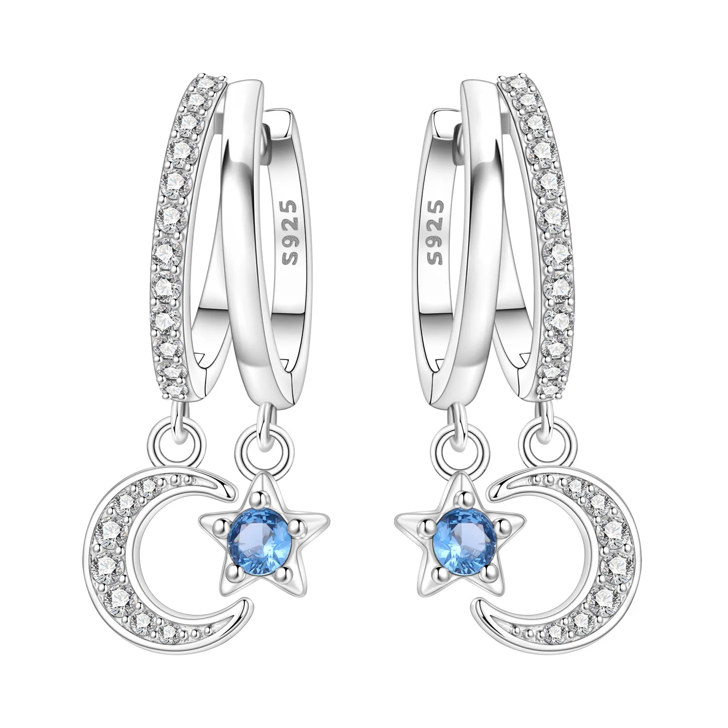 Orstarry 925 Sterling Silver Double Circle Star Moon Earrings Original Jewelry Drop Earrings Jewelry Party Anniversary Gifts
Orstarry 925 Sterling Silver Double Circle Star Moon Earrings Original Jewelry Drop Earrings Jewelry Party Anniversary Gifts