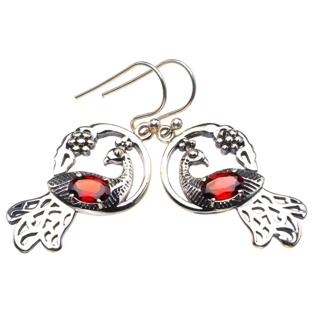 StarGems® Natural Garnet Peacock Handmade 925 Sterling Silver Earrings 1.75" D4019
StarGems® Natural Garnet Peacock Handmade 925 Sterling Silver Earrings 1.75" D4019