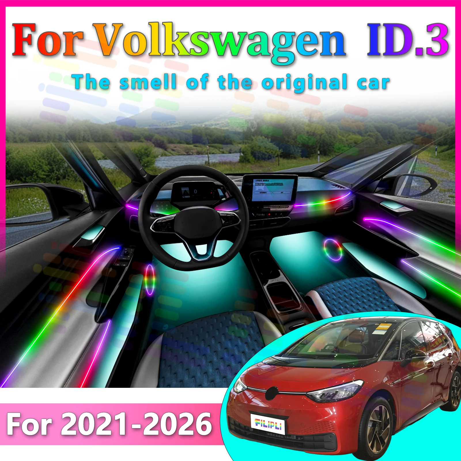 For VW ID3 2021-2026 Top-tier Stealth Acrylic Auto Interior Ambient Strips RGB Audio-interactive Mobile APP Full-spectrum LED
For VW ID3 2021-2026 Top-tier Stealth Acrylic Auto Interior Ambient Strips RGB Audio-interactive Mobile APP Full-spectrum LED