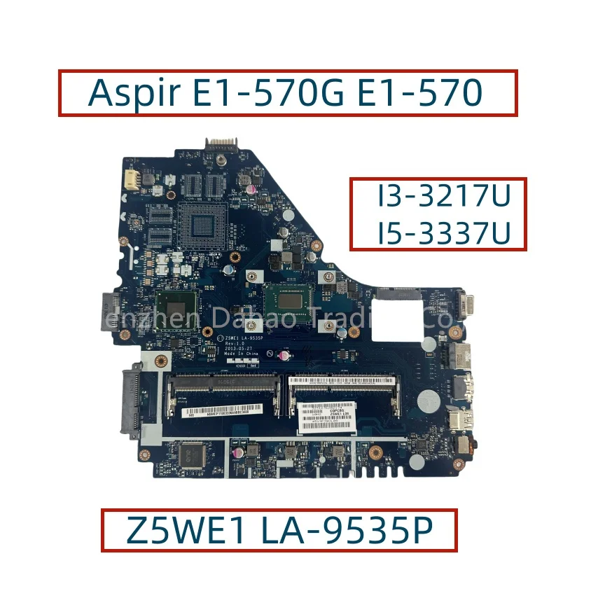 Материнская плата для ноутбука Acer Aspir E1-570G E1-570 с I3-3217U I5-3337U Z5WE1 LA-9535P NBMEP11001 SLJ8C полностью протестирована
Материнская плата для ноутбука Acer Aspir E1-570G E1-570 с I3-3217U I5-3337U Z5WE1 LA-9535P NBMEP11001 SLJ8C полностью протестирована