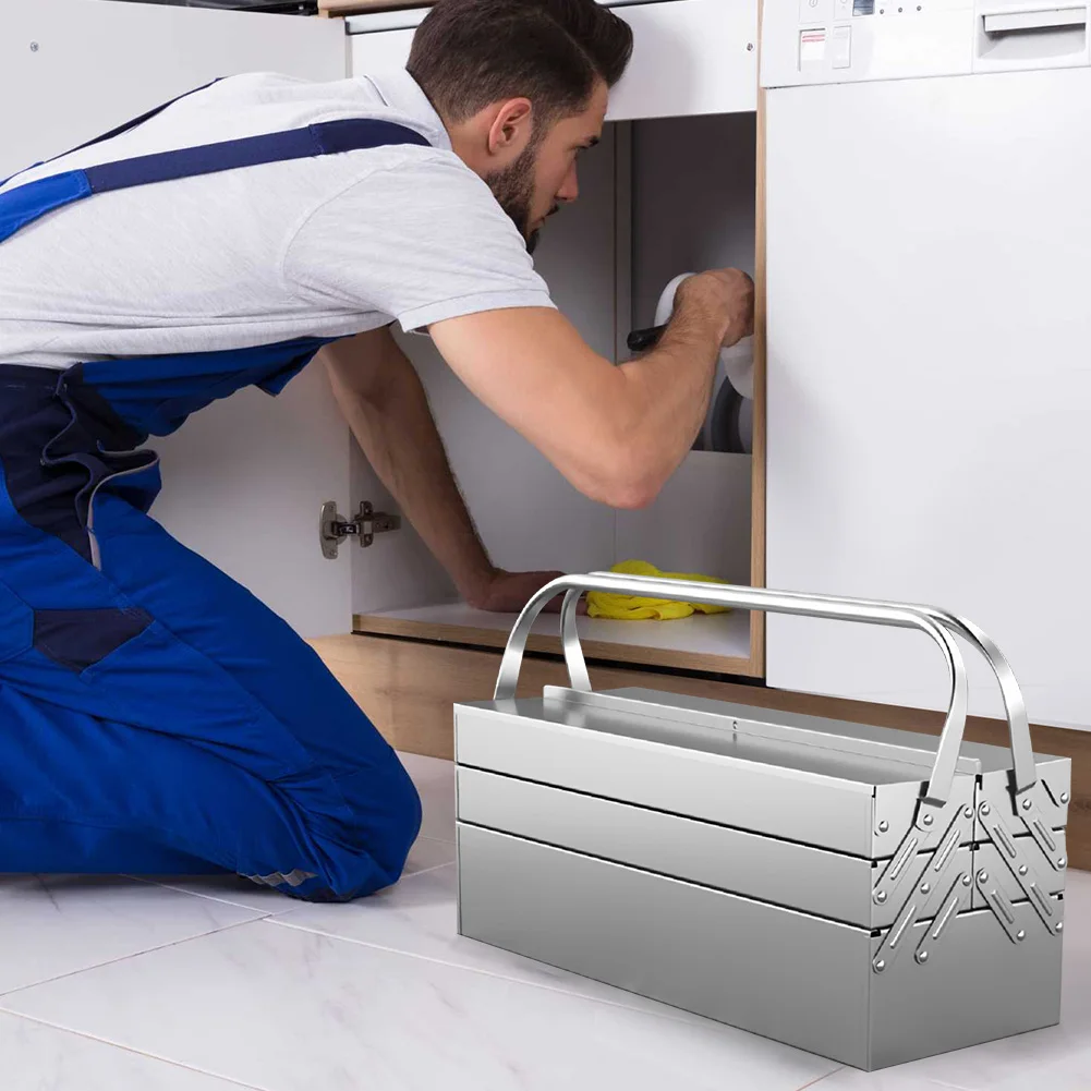 Складной органайзер для инструментов из нержавеющей стали: 3 уровня, 5 выдвижных лотков, компактный ящик для хранения инструментов
Складной органайзер для инструментов из нержавеющей стали: 3 уровня, 5 выдвижных лотков, компактный ящик для хранения инструментов