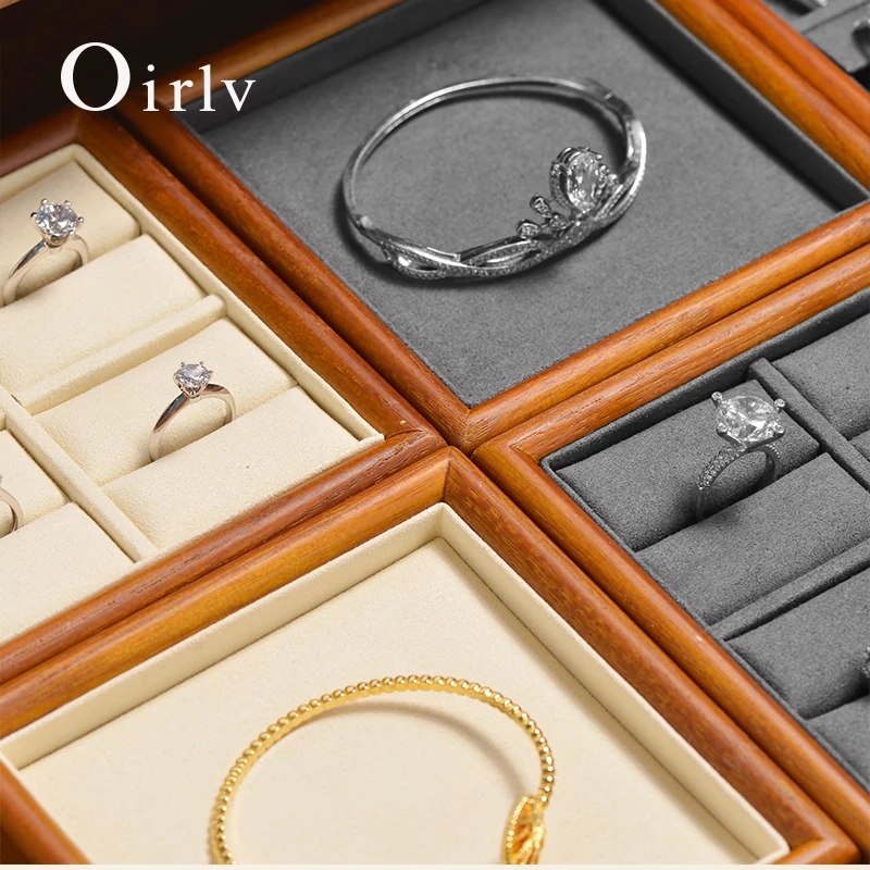 Oirlv Beige&Dark Gray Solid Wood Jewelry Display Tray Ring Necklace Earring Bracelet Organizer for Shop Cabinet Exhibition
Oirlv Beige&Dark Gray Solid Wood Jewelry Display Tray Ring Necklace Earring Bracelet Organizer for Shop Cabinet Exhibition